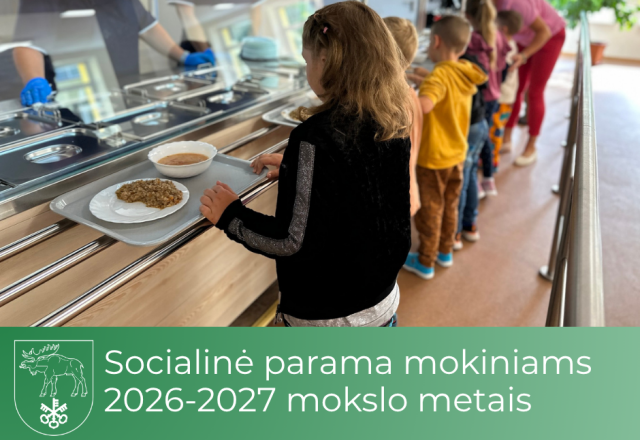 Socialinė parama mokiniams 2026-2027 mokslo metais