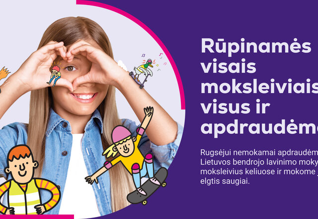 Visą rugsėjį Lazdijų rajono moksleiviai – nemokamai apdrausti kelyje