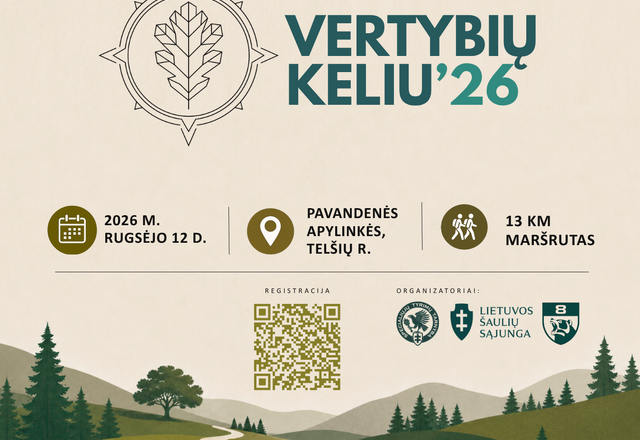 Kviečiame dalyvauti žygyje „Vertybių keliu '26“