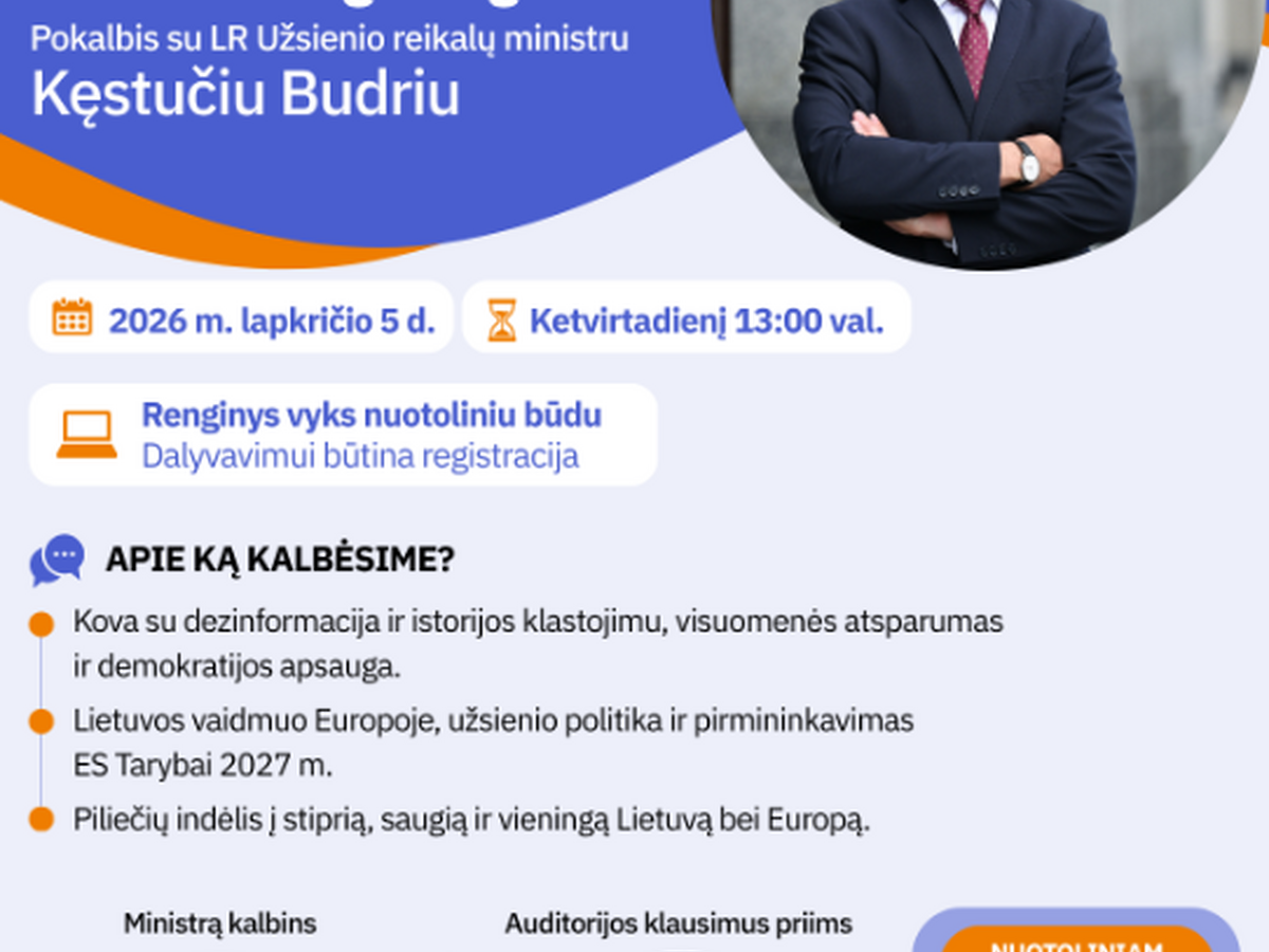 Projektas „Nė vienas nėra pamirštas“ ir vėl Jus kviečia į nuotolinę diskusiją!
