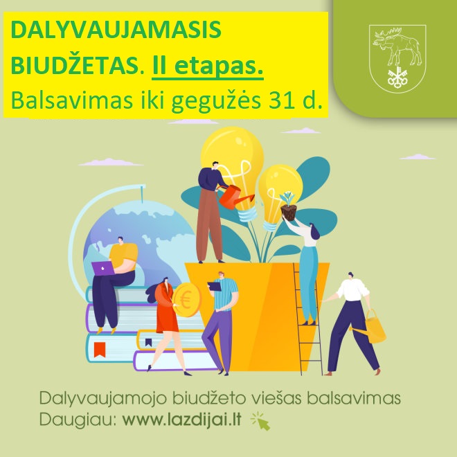Skelbiamas 2022 m. dalyvaujamojo biudžeto konkurso antrasis balsavimo etapas